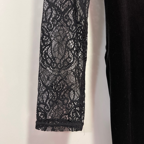 Velvet black dress with lace H&M - Picture 3 of 8